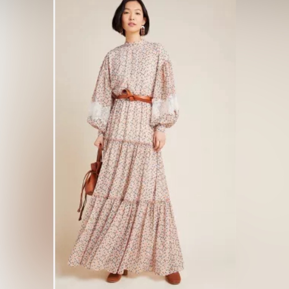 NWT Gorgeous Anthropologie Sachin & Babi Rosalyn Tiered Maxi Dress Sz 12